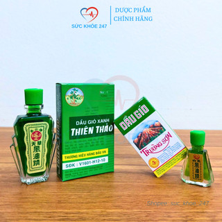 Dầu Gió Trường Sơn 2.5ML - Dầu Gió Thiên Thảo 12ML - Dùng Trong Ho, Cảm Cúm, Nhức Đầu, Say Tàu Xe