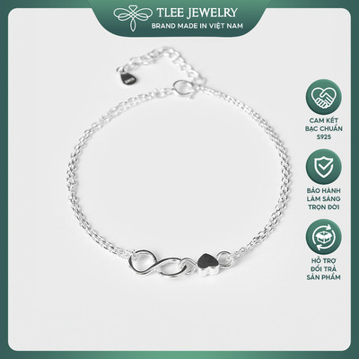 Lắc tay bạc nữ TLEE kép vô cực cá tính TLEE JEWELRY LT0101