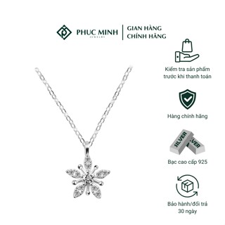  Dây chuyền nữ bạc S925 Phúc Minh Jewelry vòng cổ bạc nữ hình bông tuyết đính đá Snowflakes PMJ0268 