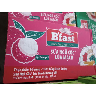 Thùng Sữa Lúa Mạch Có Canxi B’Fast 48 hộp x 180ml