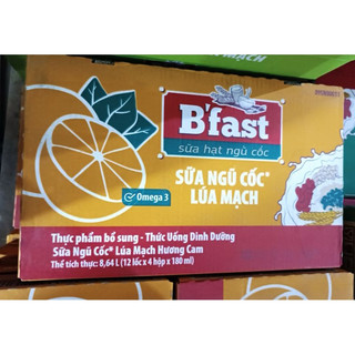 Thùng Sữa Lúa Mạch Có Canxi B’Fast 48 hộp x 180ml