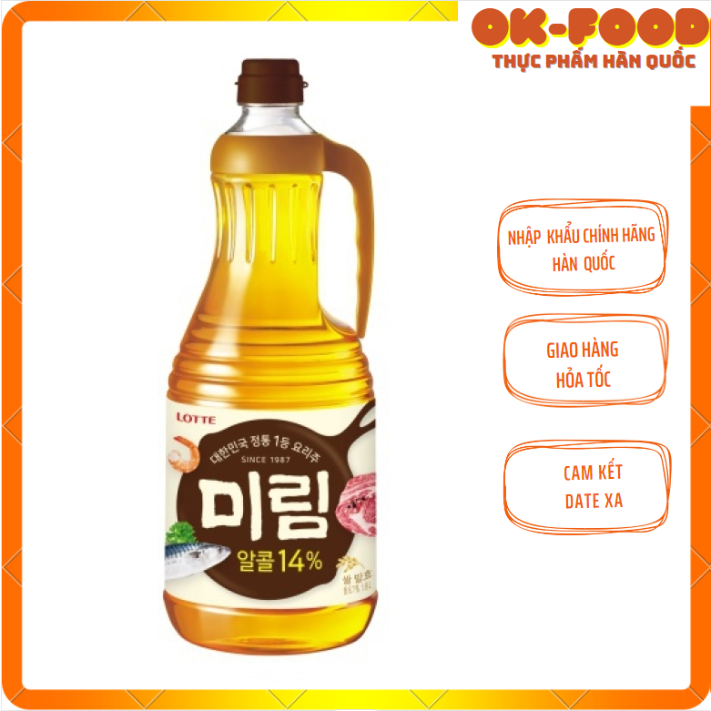 Dấm Rượu Nấu Ăn Mirin Lotte Hàn Quốc 1.8 Lít
