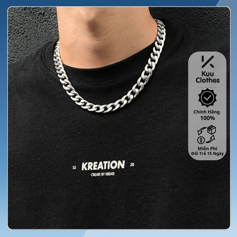 Vòng Cổ Nam Nữ Dạng Chuỗi Trơn Basic Kuu Clothes Chất Liệu Titan Nhiều Size Cá Tính Thời Trang - Vòng Cổ Chuỗi Trơn
