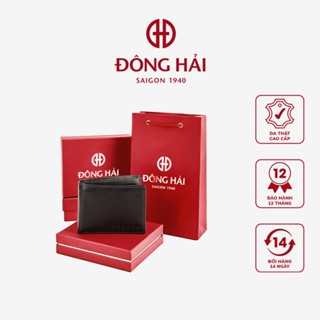 Ví Bóp Da Nam Đông Hải Cao Cấp Gập Ngang Dập Họa Tiết Nhỏ Gọn - AV007