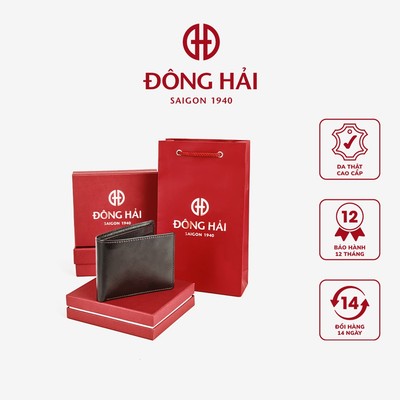 Ví nam Đông Hải thiết kế nhỏ gọn gấp  ngang da thật cao cấp - KT08