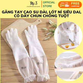 Găng tay cao su, găng tay đa năng, bao tay rửa chén, găng tay rửa bát, loại dài, có nỉ lót, có chun siêu dai