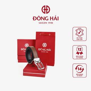 Thắt Lưng Nịt Nam Đông Hải Da Bò Cao Cấp Mặt Xoay Chiều Đổi Màu Đầu Khóa Random Đen Bóng,Sáng Bóng- PU03