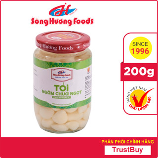 Tỏi Ngâm Chua Ngọt Sông Hương Foods Hũ 200g - Nấu lẩu mắm , Chưng trứng , ăn kèm cơm , bún