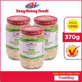 3 Hũ Tỏi Ngâm Chua Ngọt Sông Hương Foods Hũ 370g - Ăn kèm , bún , phở , mì tôm , thịt nướng , tốt tiêu hóa
