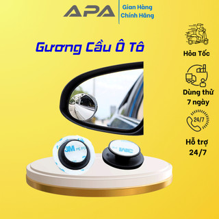 Gương cầu lồi  ô tô ⚡FREESHIP⚡ kính chiếu hậu xoá điểm mù 360 độ loại có đế điều chỉnh góc nhìn