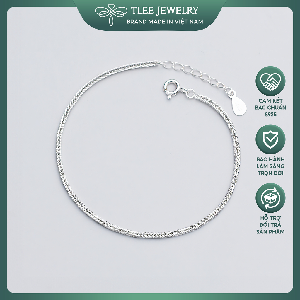 Lắc tay bạc nữ TLEE mắt kết cá tính basic TLEE JEWELRY LT0104