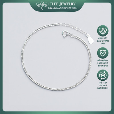 Lắc tay bạc nữ TLEE mắt kết cá tính basic TLEE JEWELRY LT0104