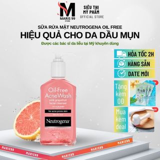 Sữa Rửa Mặt Neutrogena Oil Free Acne Wash Pink Grapefruit Facial Cleanser 177ml _BChoice