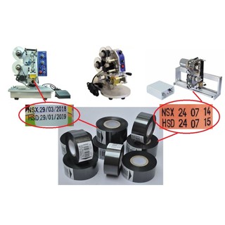 Combo 8 cuộn mực in date 35mm*122m-ruy băng in hạn sử dụng-mực in ngày-mực in hsd