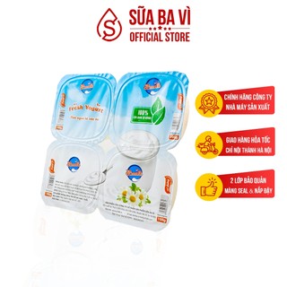 [Mẫu Mới] Sữa Chua Ba Vì Có Đường Vỉ 4 Hộp