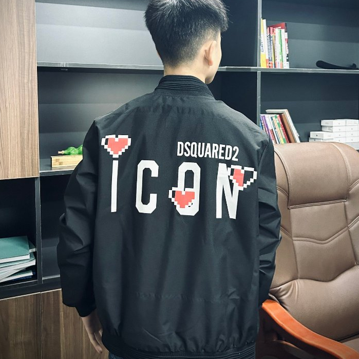 Áo Bomber ICON Phối 3 Trái Tim Mẫu Mới Cực Hót-Áo GIÓ DSQ Vải 2 Lớp Chống Nhăn