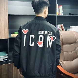 Áo Bomber ICON Phối 3 Trái Tim Mẫu Mới Cực Hót-Áo GIÓ DSQ Vải 2 Lớp Chống Nhăn