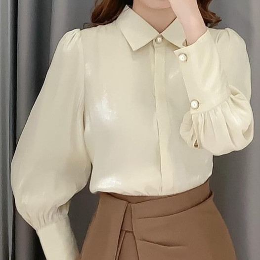 ÁO SƠ MI LỤA TAY BỒNG CỔ ĐỨC 3 MÀU 040