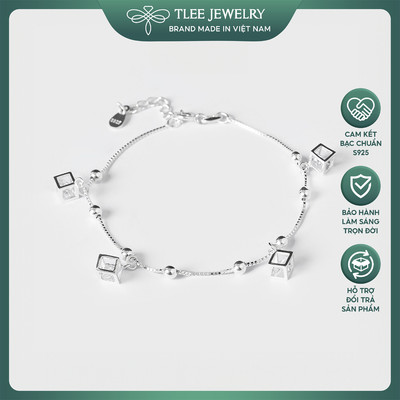 Lắc tay bạc nữ TLEE rubic đính đá cao cấp TLEE JEWELRY LT0106