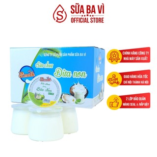 Sữa Chua Dừa Non Ba Vì - Zmilk - Hộp 12 Hũ