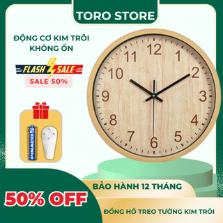 Đồng hồ treo tường tròn trang trí phòng khách, đồng hồ kim trôi cao cấp