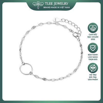 Lắc tay bạc nữ TLEE circle thanh mảnh cá tính TLEE JEWELRY LT0107
