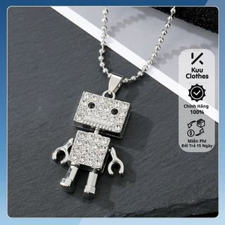  Vòng cổ nam nữ unisex dây chuyền Kuu Clothes màu bạc Titan đẹp phụ kiện thời trang - Vòng cổ Robot Đá 