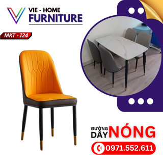 Ghế ăn Monet Không Tay nhập khẩu nguyên chiếc Bọc Da Pu, Chân Sắt Sơn Tĩnh Điện sang trọng GN-01