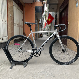 Xe đạp Fixed Gear Magicbros CX5 khung thép màu BẠC bền, đẹp, chắc chắn mẫu 2024