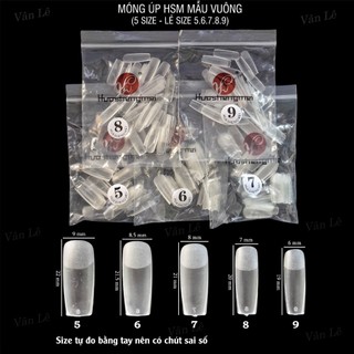 móng úp hsm lẻ size 5-9 phom vuông chuẩn dẻo