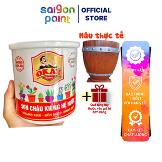 Sơn Giả Gỗ Okay Hệ Nước Màu Cánh Gián , Màu Gỗ Lon 1Kg