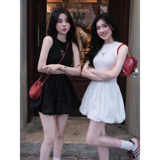 Váy Đầm dáng bí không tay thêu nơ nữ m938
