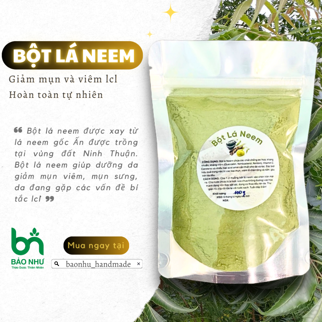 1Kg Bột Lá Neem Nguyên Chất