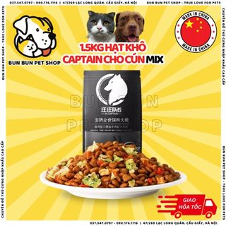 (500gr repack) Hạt khô Captain cho cún mix bò, cá phomai, rau củ
