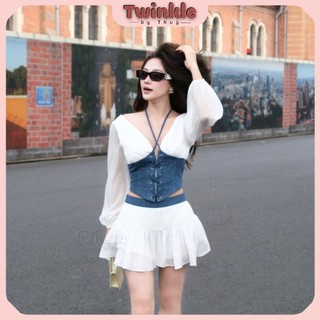 Set váy áo tơ phối corset mix chân váy xòe bồng bềnh twinkle by thùy
