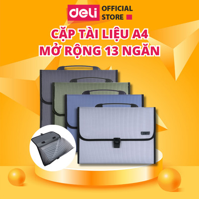 CẶP TÀI LIỆU A4 13 NGĂN DELI, TÚI ĐỰNG HỒ SƠ TÀI LIỆU MỞ RỘNG HỌC SINH VĂN PHÒNG MÀU NGẪU NHIÊN