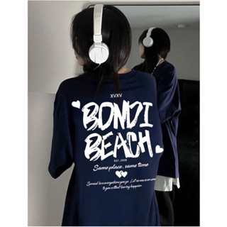  Áo thun phông logo tay nam nữ PINK tay lỡ form rộng BONDI BEACH Unisex 