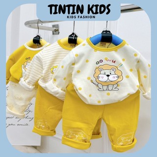 Bộ rip cộc tay sư tử cho bé trai bé gái từ 4-12kg