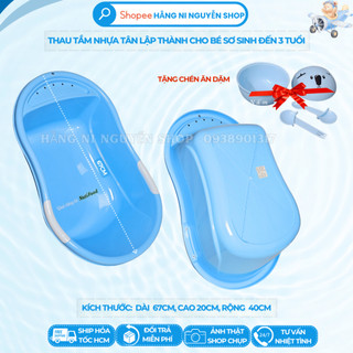 Thau tắm nhựa cho bé 0-3 tuổi tặng chén ăn dặm