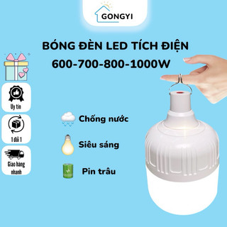 Đèn Treo Tích Điện 600-700-800-1000W Pin Trâu Đa Năng Kháng Nước, Tặng Cáp Sạc, Nhỏ Nhẹ Gọn
