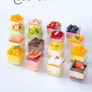 Mica vuông đựng bánh Mousse 150ml và 70ml (10c)