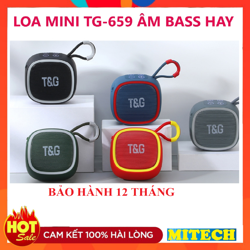 Loa Bluetooth Mini TG659 Kháng Lực Chống Nước Thiết Kế Nhỏ Gọn Sang Trọng Nghe Nhạc Hay Có Móc Treo