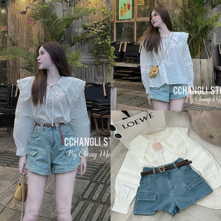 Áo croptop tay phồng