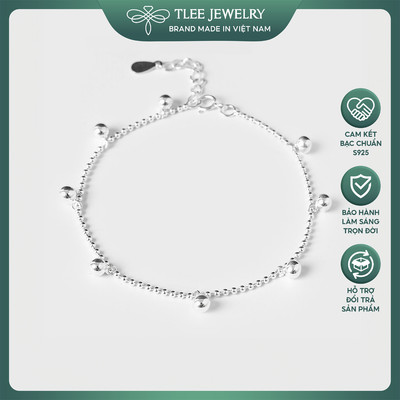 Lắc tay bạc nữ TLEE hạt charm tròn nhỏ mini xinh xắn TLEE JEWELRY LT0115