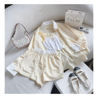 SET SƠ MI KẺ SỌC OVERSIZE + SHORT 2 MÀU