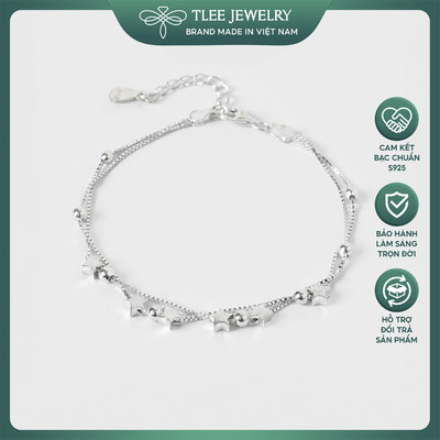 Lắc tay bạc nữ TLEE dây sao kép nữ tính TLEE JEWELRY LT0117