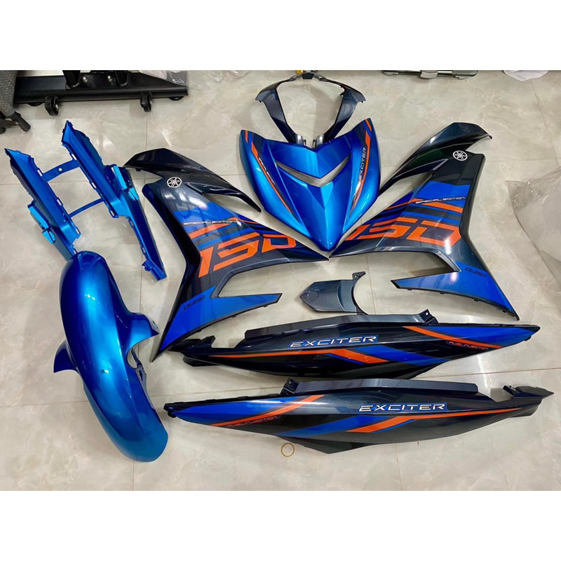 tem mẫu Zin exciter 150 đen xanh cam- Tem decal 3 lớp