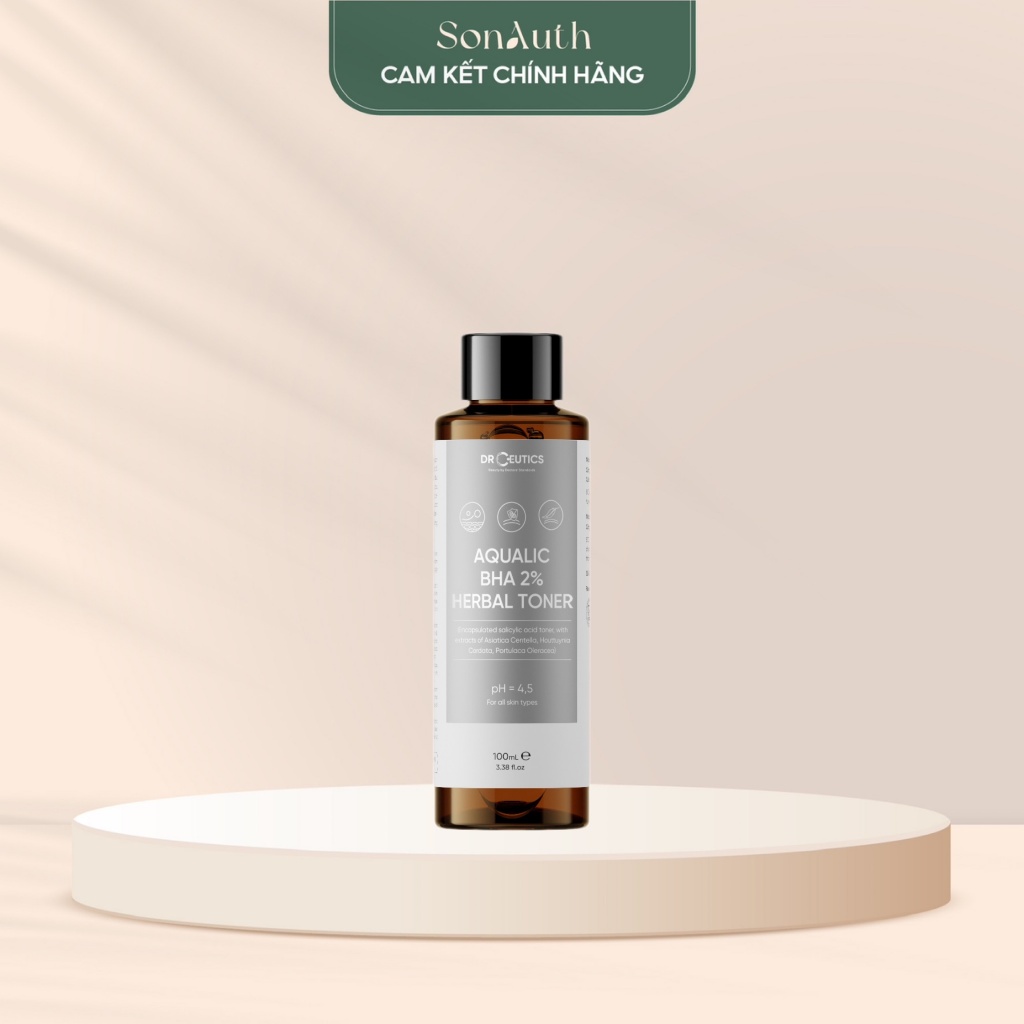 Nước hoa hồng DrCeutics Aqualic BHA 2% Herbal Toner