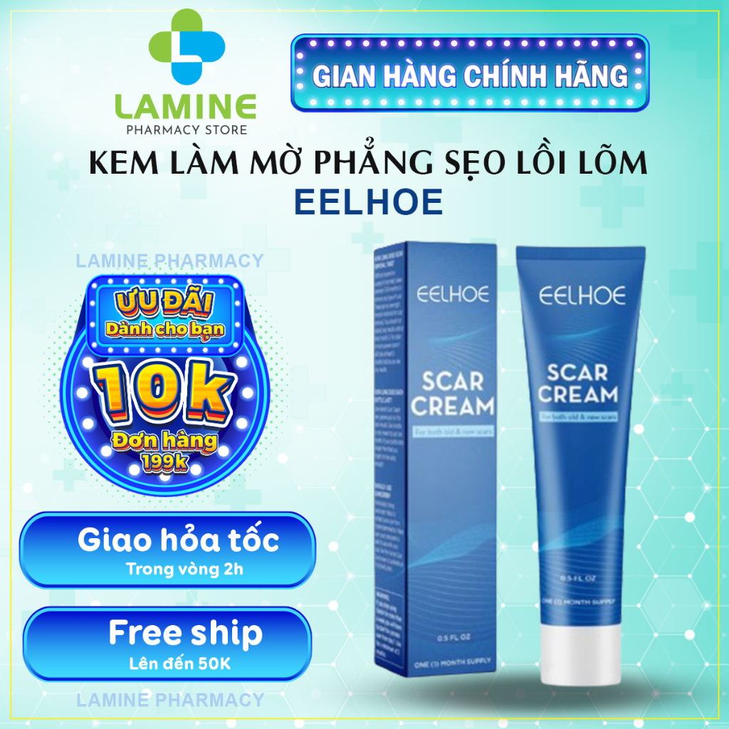 Kem Làm Mờ Phẳng Sẹo Lồi Lõm EELHOE Scar Cream - Kem EELHOE Mờ Thâm Sẹo Cứng Lâu Năm Do Mụn, Rạn Thúc Đẩy Phục Hồi