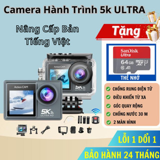 Camera hành trình chống nước chống rung 5k ULTRA HD kết nối wifi góc quay rộng, camera hành trình gắn xe máy